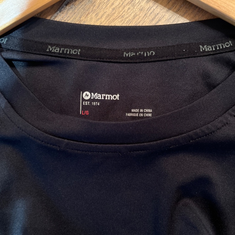 Marmot Long Sleeve Black Tee. Size Large View 3